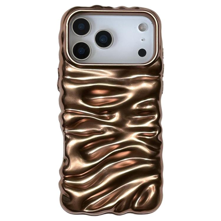 غطاء هاتف من TPU بتغطية كاملة وطلاء كهربائي بنسيج كريمي، لهواتف iPhone 17 وiPhone 16 Pro Max
