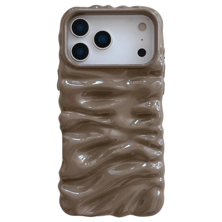 غطاء هاتف من TPU بتغطية كاملة وطلاء كهربائي بنسيج كريمي، لهواتف iPhone 17 وiPhone 16 Pro Max
