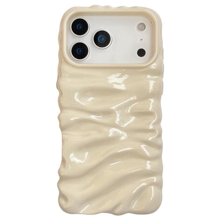غطاء هاتف من TPU بتغطية كاملة وطلاء كهربائي بنسيج كريمي، لهواتف iPhone 17 وiPhone 16 Pro Max