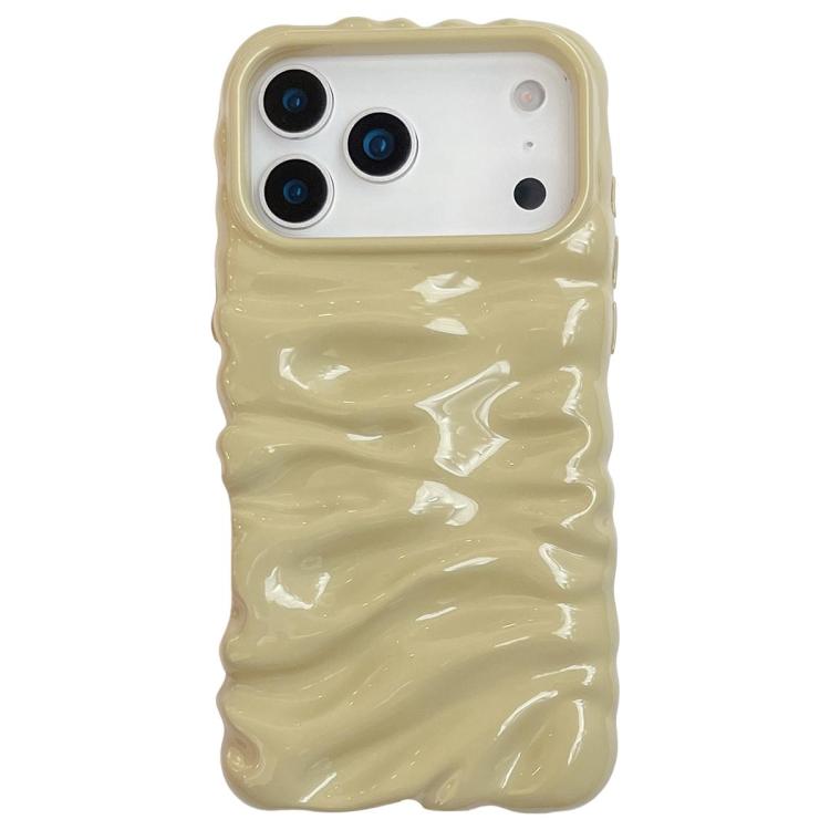 غطاء هاتف من TPU بتغطية كاملة وطلاء كهربائي بنسيج كريمي، لهواتف iPhone 17 وiPhone 16 Pro Max