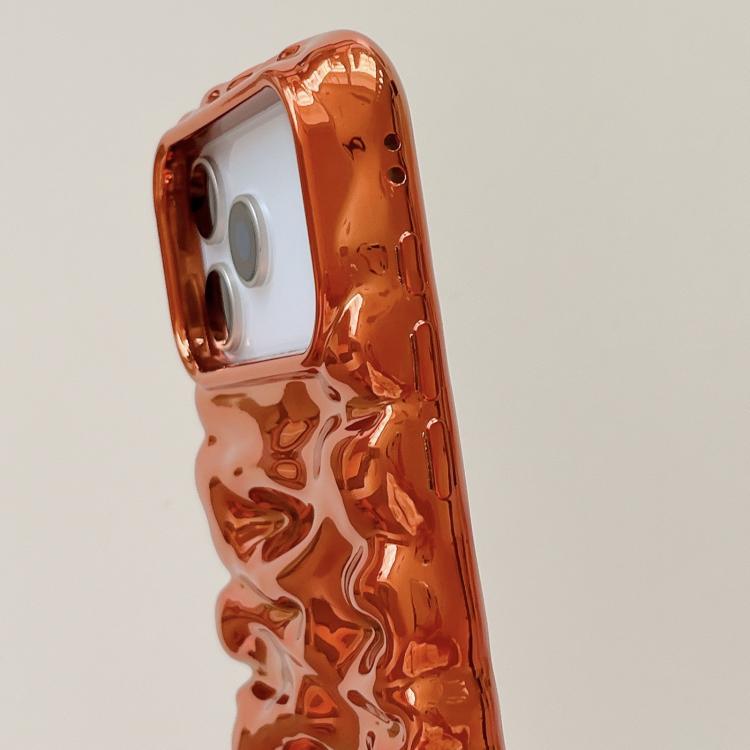 غطاء هاتف من TPU بتغطية كاملة وطلاء كهربائي بنسيج كريمي، لهواتف iPhone 17 وiPhone 16 Pro Max