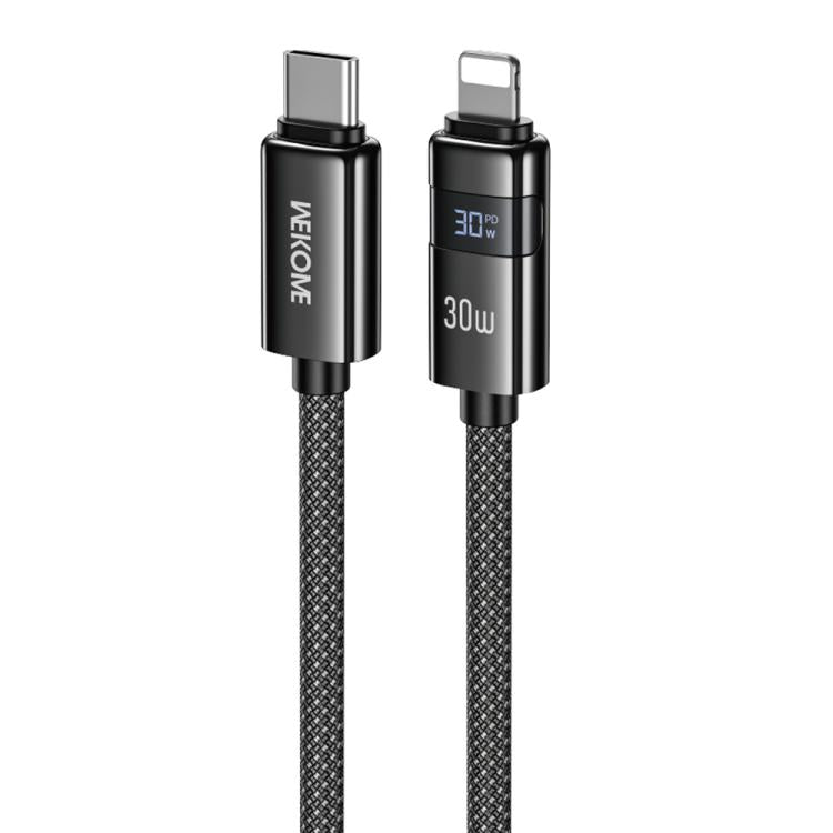 كابل بيانات شحن سريع مع شاشة رقمية WK WDC-104 Raython 2 بقوة 30 واط من نوع Type-C إلى 8 دبابيس، الطول: 1.2م، WDC-104