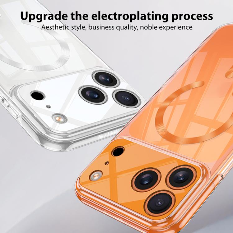 غطاء هاتف شفاف مغناطيسي مع MagSafe بنمط قرص مضغوط من GKK Phantom، لهواتف iPhone 17 Pro Max وiPhone 17 Pro
