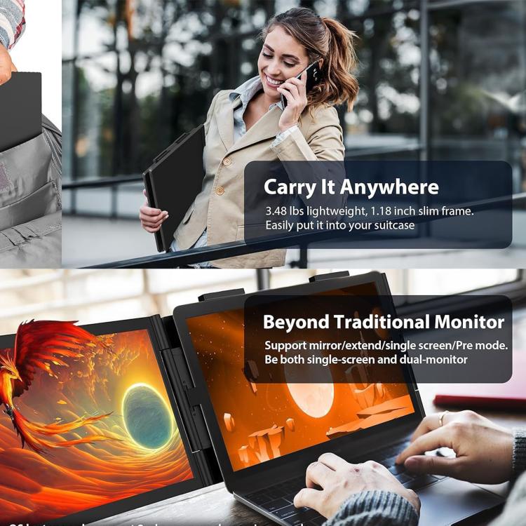 Z140A01D 14-inch 1080P Dual-screen Portable Monitor for Laptop Expansion, 14 inch 1080P