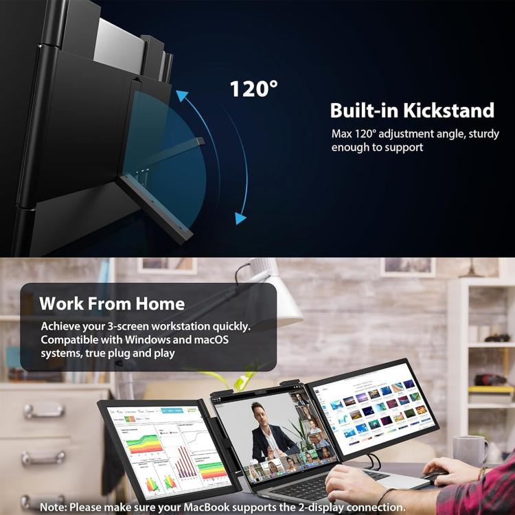 Z140A01D 14-inch 1080P Dual-screen Portable Monitor for Laptop Expansion, 14 inch 1080P