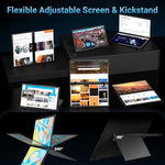 S156P31D 15.6 inch 1080P Dual Screen Foldable Portable Monitor with Holder, 15.6 inch 1080P