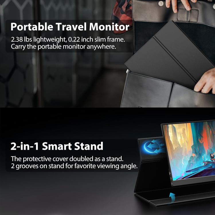 P161Q10G 16.1 inch 2.5K Portable Monitor 144Hz Extended Screen, 16.1 inch 2.5K 144Hz