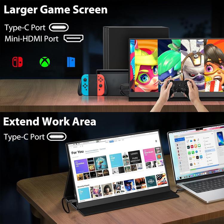 P161Q10G 16.1 inch 2.5K Portable Monitor 144Hz Extended Screen, 16.1 inch 2.5K 144Hz