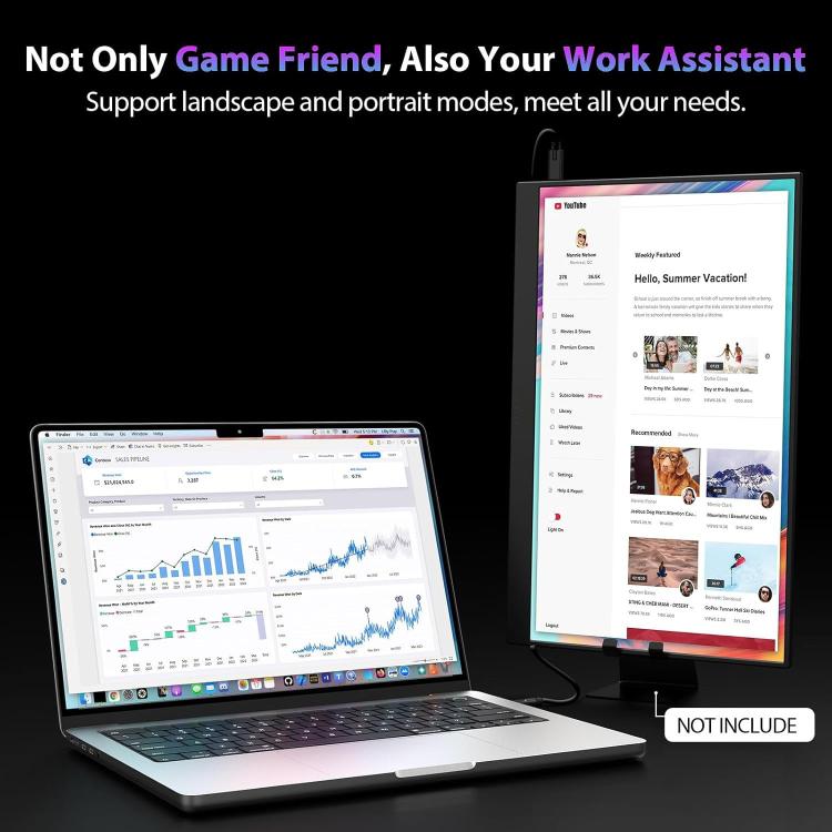 P161Q10G 16.1 inch 2.5K Portable Monitor 144Hz Extended Screen, 16.1 inch 2.5K 144Hz