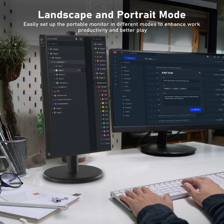 P161A11D 16.1 inch 1080P Portable Monitor Gaming Extended Screen, 16.1 inch 1080P