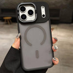 Skin Feel Frosted Metal Lens Holder MagSafe Magnetic Phone Case, For iPhone 17 Pro Max, For iPhone 17 Pro, For iPhone 17, For iPhone Air, For iPhone 16 Pro Max, For iPhone 16 Pro