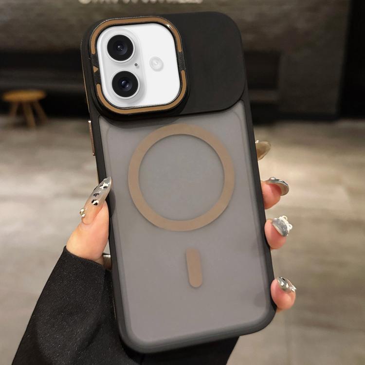 Skin Feel Frosted Metal Lens Holder MagSafe Magnetic Phone Case, For iPhone 17 Pro Max, For iPhone 17 Pro, For iPhone 17, For iPhone Air, For iPhone 16 Pro Max, For iPhone 16 Pro