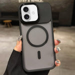Skin Feel Frosted Metal Lens Holder MagSafe Magnetic Phone Case, For iPhone 17 Pro Max, For iPhone 17 Pro, For iPhone 17, For iPhone Air, For iPhone 16 Pro Max, For iPhone 16 Pro
