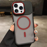 Skin Feel Frosted Metal Lens Holder MagSafe Magnetic Phone Case, For iPhone 17 Pro Max, For iPhone 17 Pro, For iPhone 17, For iPhone Air, For iPhone 16 Pro Max, For iPhone 16 Pro