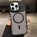 Skin Feel Frosted Metal Lens Holder MagSafe Magnetic Phone Case, For iPhone 17 Pro Max, For iPhone 17 Pro, For iPhone 17, For iPhone Air, For iPhone 16 Pro Max, For iPhone 16 Pro