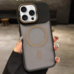 Skin Feel Frosted Metal Lens Holder MagSafe Magnetic Phone Case, For iPhone 17 Pro Max, For iPhone 17 Pro, For iPhone 17, For iPhone Air, For iPhone 16 Pro Max, For iPhone 16 Pro