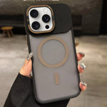 Skin Feel Frosted Metal Lens Holder MagSafe Magnetic Phone Case, For iPhone 16 Plus, For iPhone 16, For iPhone 15 Pro Max, For iPhone 15 Pro, For iPhone 15, For iPhone 14