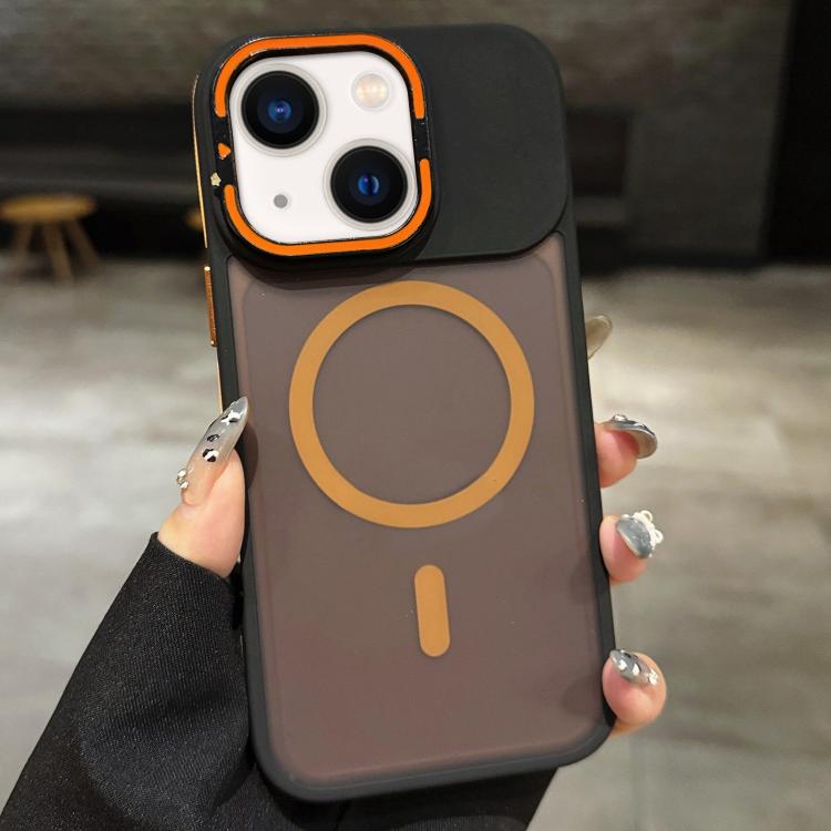 Skin Feel Frosted Metal Lens Holder MagSafe Magnetic Phone Case, For iPhone 16 Plus, For iPhone 16, For iPhone 15 Pro Max, For iPhone 15 Pro, For iPhone 15, For iPhone 14
