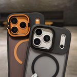 Skin Feel Frosted Metal Lens Holder MagSafe Magnetic Phone Case, For iPhone 12 Pro Max, For iPhone 12 Pro, For iPhone 11