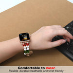 20 mm breites Uhrenarmband mit Weihnachtsperlenkette, passend für Apple Watch 46 mm / 49 mm / 45 mm / 44 mm und 42 mm / 41 mm / 40 mm / 38 mm