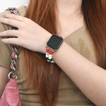 20 mm breites Uhrenarmband mit Weihnachtsperlenkette, passend für Apple Watch 46 mm / 49 mm / 45 mm / 44 mm und 42 mm / 41 mm / 40 mm / 38 mm