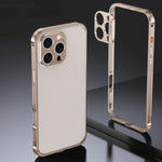 غطاء إطار معدني مضاد للانزلاق مزدوج الجوانب مع غطاء عدسة، لهواتف iPhone 17 Pro Max، iPhone 17 Pro، iPhone 17، iPhone 16 Pro Max، iPhone 16 Pro، iPhone 16