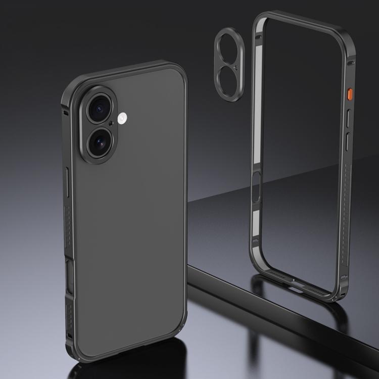 غطاء إطار معدني مضاد للانزلاق مزدوج الجوانب مع غطاء عدسة، لهواتف iPhone 17 Pro Max، iPhone 17 Pro، iPhone 17، iPhone 16 Pro Max، iPhone 16 Pro، iPhone 16