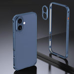 غطاء إطار معدني مضاد للانزلاق مزدوج الجوانب مع غطاء عدسة، لهواتف iPhone 17 Pro Max، iPhone 17 Pro، iPhone 17، iPhone 16 Pro Max، iPhone 16 Pro، iPhone 16