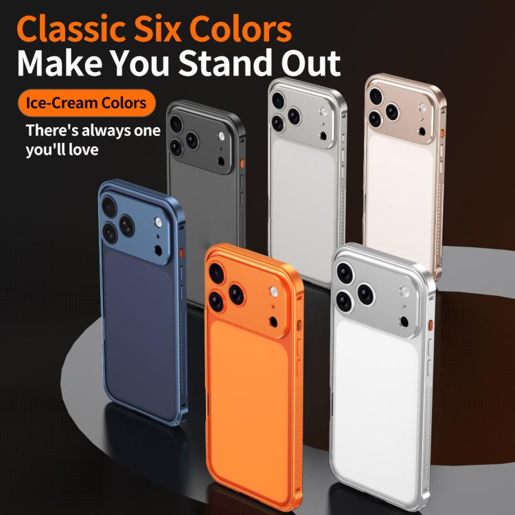غطاء إطار معدني مضاد للانزلاق مزدوج الجوانب مع غطاء عدسة، لهواتف iPhone 17 Pro Max، iPhone 17 Pro، iPhone 17، iPhone 16 Pro Max، iPhone 16 Pro، iPhone 16