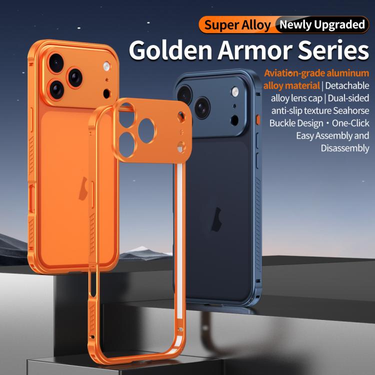 غطاء إطار معدني مضاد للانزلاق مزدوج الجوانب مع غطاء عدسة، لهواتف iPhone 17 Pro Max، iPhone 17 Pro، iPhone 17، iPhone 16 Pro Max، iPhone 16 Pro، iPhone 16