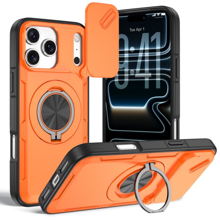 غطاء هاتف ماجسيف مع حامل دوار Camshield، لهواتف iPhone 17 Pro Max، iPhone 17 Pro، iPhone 16 Pro Max، iPhone 16 Pro، iPhone 16 Plus، iPhone 16، iPhone 15 Pro Max، iPhone 15 Pro