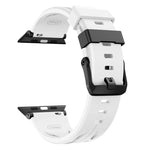 Schwarzes Silikon-Armband mit Dornschließe, passend für Apple Watch 46 mm / 49 mm / 45 mm / 44 mm und 42 mm / 41 mm / 40 mm / 38 mm