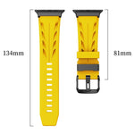 Schwarzes Silikon-Armband mit Dornschließe, passend für Apple Watch 46 mm / 49 mm / 45 mm / 44 mm und 42 mm / 41 mm / 40 mm / 38 mm