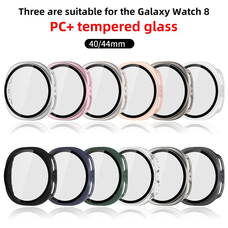 xDfind Tempered Film Integrated Frosted PC Watch Protective Cover, For Samsung Galaxy Watch8 44mm, For Samsung Galaxy Watch8 40mm