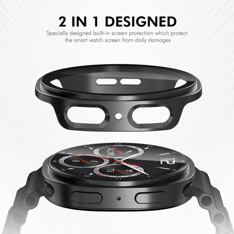 xDfind Tempered Film Integrated Frosted PC Watch Protective Cover, For Samsung Galaxy Watch8 44mm, For Samsung Galaxy Watch8 40mm