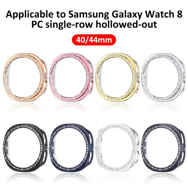 xDfind Single Row Diamond Hollow PC Watch Cover, For Samsung Galaxy Watch8 44mm, For Samsung Galaxy Watch8 40mm