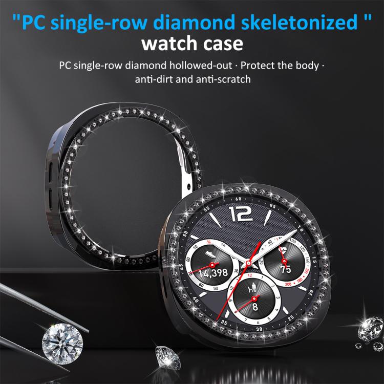 xDfind Single Row Diamond Hollow PC Watch Cover, For Samsung Galaxy Watch8 44mm, For Samsung Galaxy Watch8 40mm