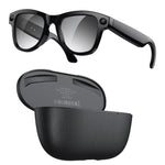 M02 Ultra 8MP Camera AI Smart Glasses Photochromic Lenses, with Black Charging Case, with Brown Charging Case