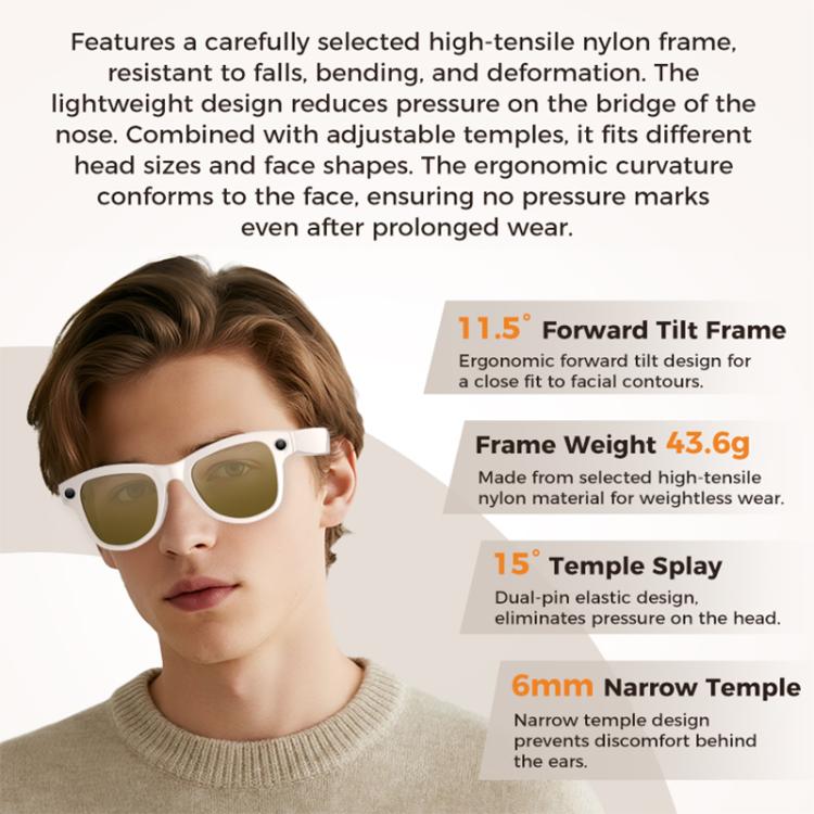 M02 8MP Camera AI Smart Glasses with Photochromic Lenses