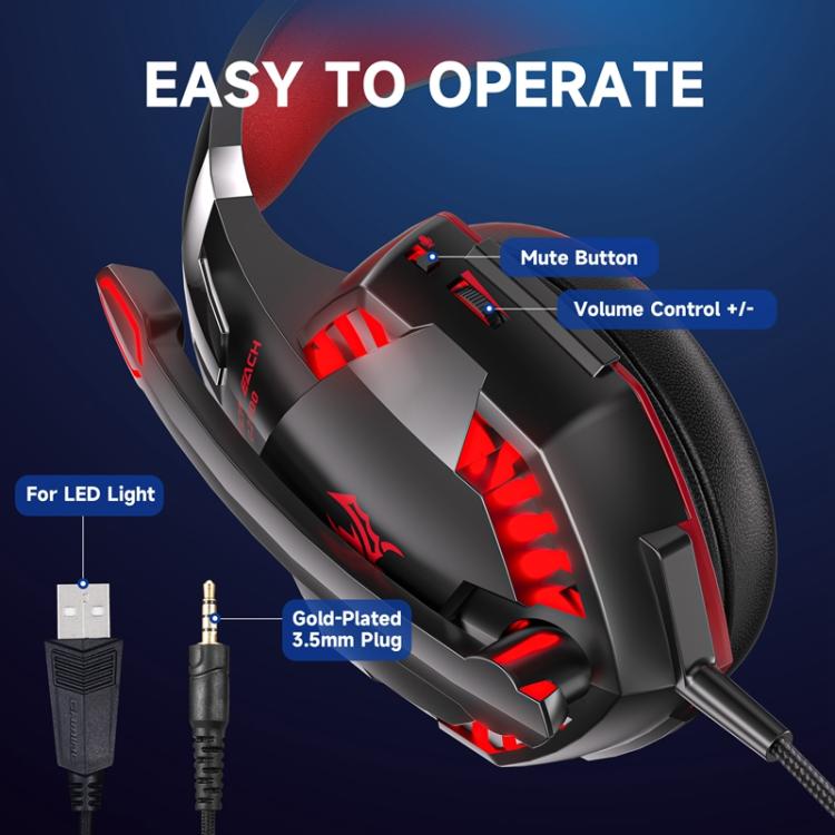 KOTION EACH G2000 Wired Game Headphones with LED Light