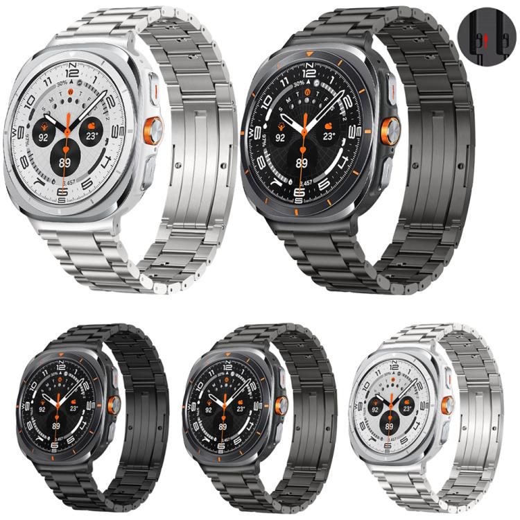 Detachable Three Beads HW Buckle Titanium Alloy Watch Band, For Samsung Galaxy Watch Ultra 47mm / Ultra 2025, For Samsung Galaxy Watch8 / Watch8 Classic