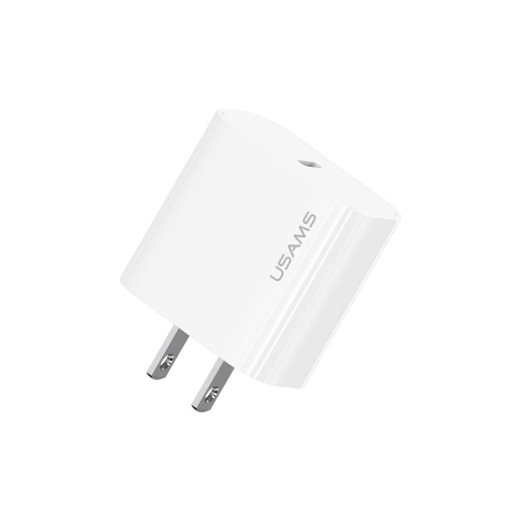 شاحن سريع USB-C / Type-C منفذ واحد USAMS CC228 T65 PD20W، قابس الولايات المتحدة، CC228