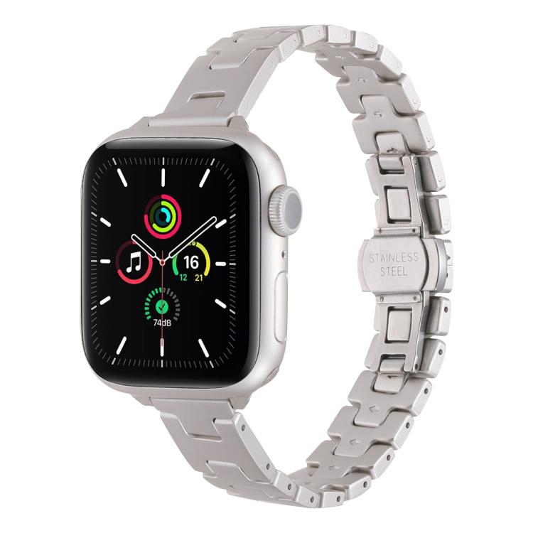 H-förmiges, 14 mm breites Edelstahl-Uhrenarmband, passend für Apple Watch 46 mm / 49 mm / 45 mm / 44 mm und 42 mm / 41 mm / 40 mm / 38 mm