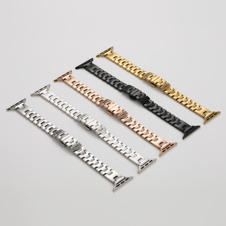 H-förmiges, 14 mm breites Edelstahl-Uhrenarmband, passend für Apple Watch 46 mm / 49 mm / 45 mm / 44 mm und 42 mm / 41 mm / 40 mm / 38 mm