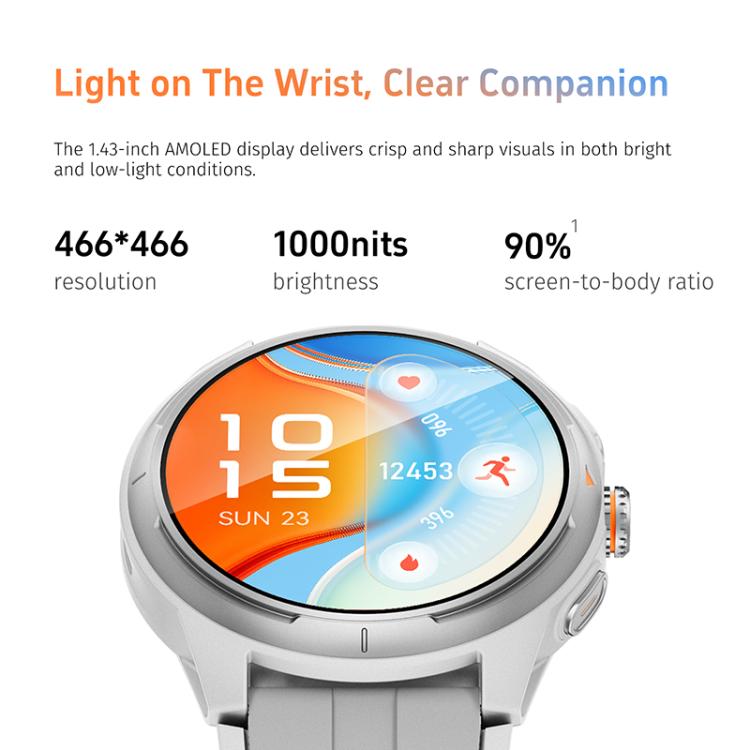 GTR6 1.43 inch AMOLED Screen Urban Runner Smart Watch IP68 Support Heart Rate Monitoring
