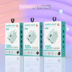 شاحن متعدد المنافذ ADC-F007 بقوة 120 واط مع 3 منافذ Type-C ومنفذين USB، قابس أمريكي، قابس أوروبي، قابس بريطاني