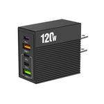 شاحن متعدد المنافذ ADC-F007 بقوة 120 واط مع 3 منافذ Type-C ومنفذين USB، قابس أمريكي، قابس أوروبي، قابس بريطاني