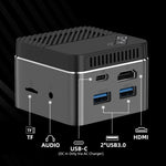 GMK NucBox Windows 10 System Mini PC, Intel Celeron J4125 Quad Core 64bit 14nm 2GHz-2.7GHz, Support WiFi & Bluetooth & RJ45,, 8GB+128GB,EU Plug