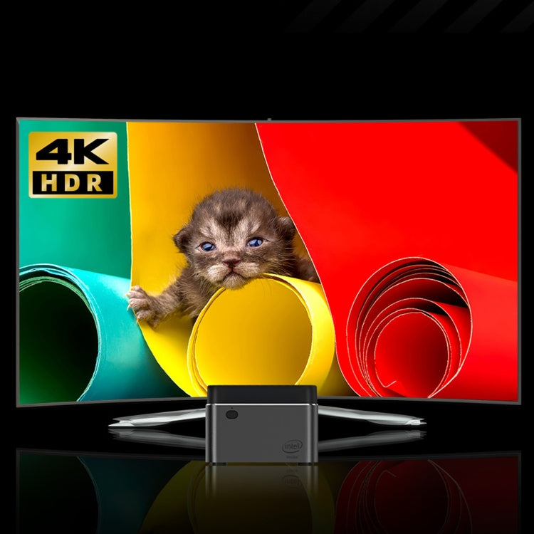 GMK NucBox Windows 10 System Mini PC, Intel Celeron J4125 Quad Core 64bit 14nm 2GHz-2.7GHz, Support WiFi & Bluetooth & RJ45,, 8GB+128GB,EU Plug