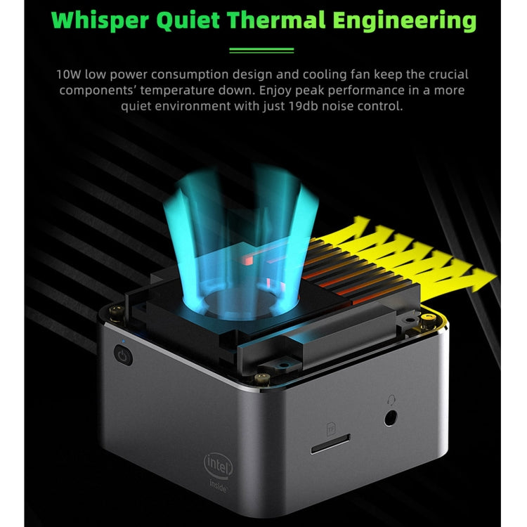 GMK NucBox Windows 10 System Mini PC, Intel Celeron J4125 Quad Core 64bit 14nm 2GHz-2.7GHz, Support WiFi & Bluetooth & RJ45,, 8GB+128GB,EU Plug